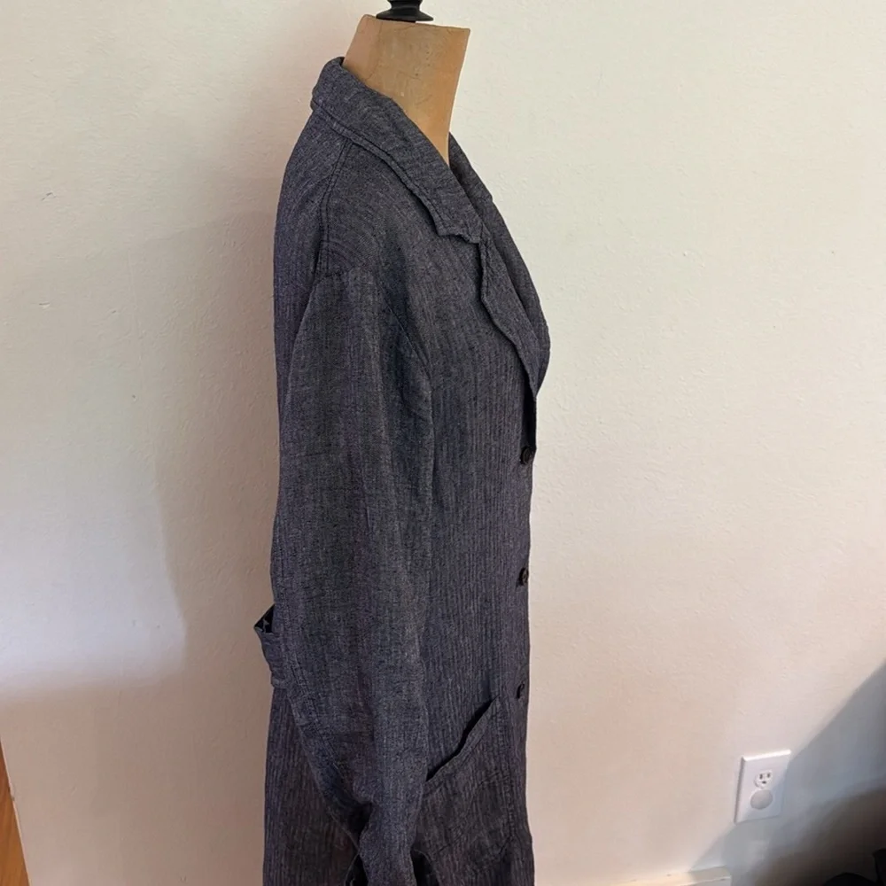 Sundance M Duster Jacket lightweight Chambray Floral lined Denim Jacket VGUC - Picture 7 of 10